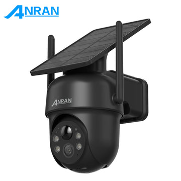 ANRAN 5MP Solar Surveillance Camera Wifi Security Camera Outdoor Wireless Flash Spotlight IP66 Waterproof Smooth Two Way Audio