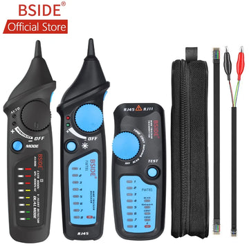 BSIDE NEW Cable Tracker RJ45 RJ11 Telephone Wire Network LAN TV Electric Line Finder Tester + AVD06 Dual Mode Voltage Tester