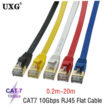 Cat7 RJ45 Flat Ethernet High Speed Lan Cable Cat7 RJ45 Ethernet Network 8P8C Short Cable 0.2m 0.5m 1m 3m 5m For Router PC Laptop