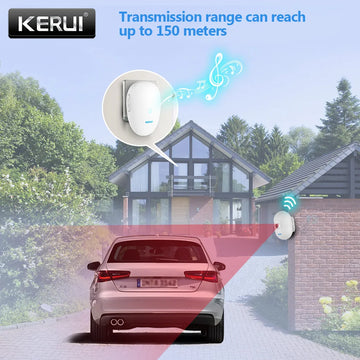 KERUI Driveway Alarm Systems with Waterproof Motion Sensor Welcome Doorbell Car Garage Security Smart Home For Home Security