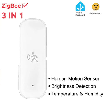 Smart ZigBee Pir Motion Sensor Radar Mmwave Temperature and Humidity Sensor Security Burglar Works With Home Assistant