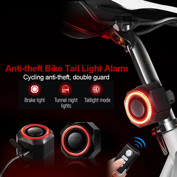 Bicycle Burglar Alarm Waterproof Tail USB Charging Wireless Remote Control Light With Bracket Suitable For Motorcycle Bicycles