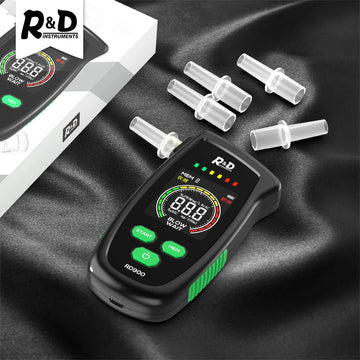 R&D RD900 Digital Breath Alcohol Tester Rechargeable Portable Gas Detector for Personal & Professional Use