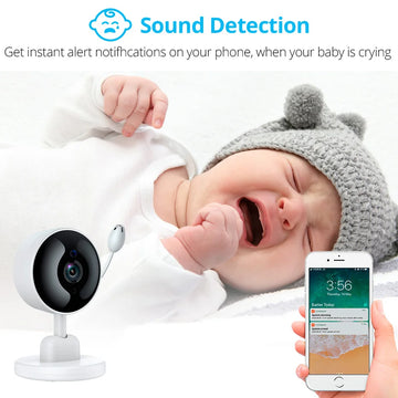 KERUI Wireless Baby Camera Baby Monitor Tuya Smart APP Remote Surveillance Camera with Temperature/Sound Detection Night Vision