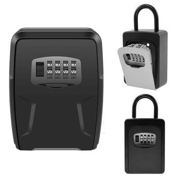 Key Lock Box Wall Mounted Key Safe 4-digit Password Key Secure Storage Lock Manager Multipurpose Key Lockbox for Home Office