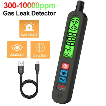 G1 Professional Gas Leak Detector Combustible Natural Co2 Flammable Alcohol LPG Methane Analyzer with Audible Visual Alarm