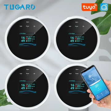TUGARD Natural Gas Alarm Sensor WiFi Home Combustible Gas Leak Detector With LCD Display for Tuya Smart Life App