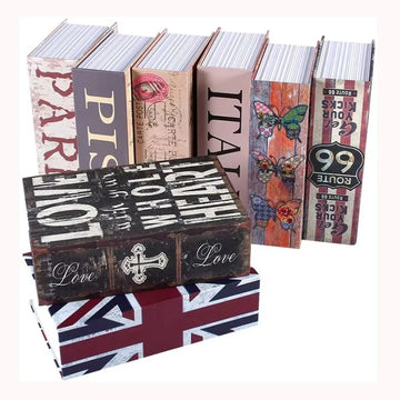 18cm Safe Box with Lock Money Safe Book Key Lock Money Cash Box Certificate Key Locker Book Kid Gift Book Hidden Secret