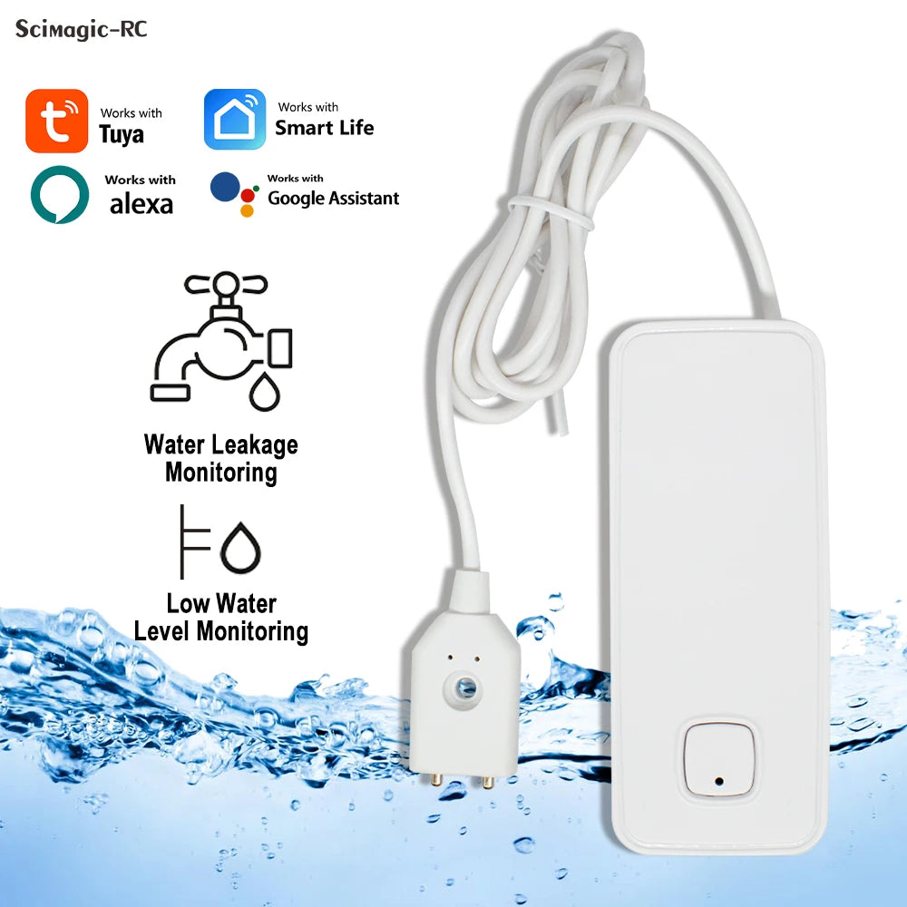 1/2/5pcs Alexa Wifi Water Leakage Detection Alarm Detector Tuya Smart Switch Water Leakage Sensor Voice Controller Google Home