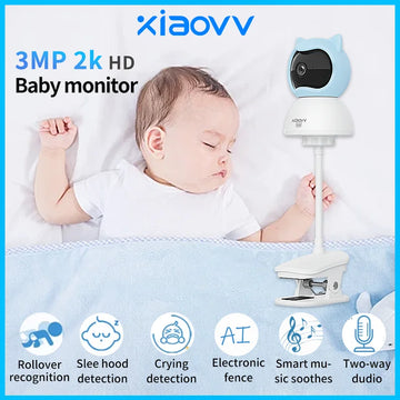 XIAOVV 4MP Baby Monitor WiFi indoor Two-Way Audio Motion Detection Night Vision Security Protection Surveillance Camera