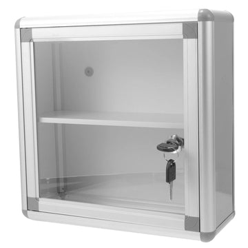 Medicine Case First Aid Case Wall Mount Aluminium alloy 2layer medicine cabinet Medicine Box with Lock multiuse home Storage box