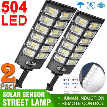 1/2Pcs Large Street Light Outdoor 504LED Motion Sensor Waterproof 3 Modes Super Bright Solar Wall Lamp for Security Garden Patio