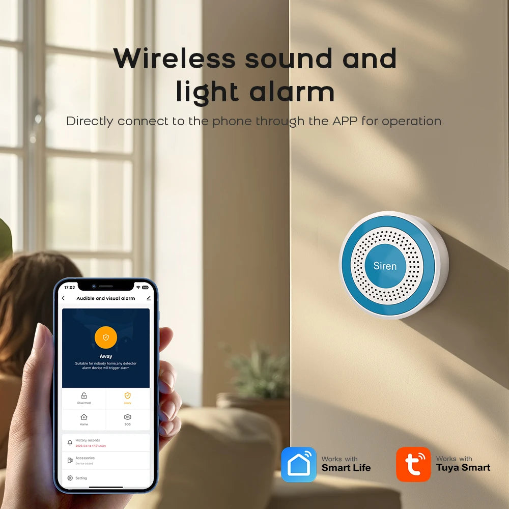 TUYA WIFI Wireless DIY Smart Home Security System Door Alarm System Door Window Sensor Work with Alexa