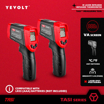 YEVOLT TA606+ Series Digital Infrared Thermometer Handheld Non Contact IR Laser Heat Temperature Gun Point VA Color Screen