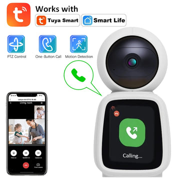 5MP WIFI Camera PTZ Indoor TUYA Two-Way Voice And Video Call With Screen 2K Mobile Detection Security Surveillance Camera Smart