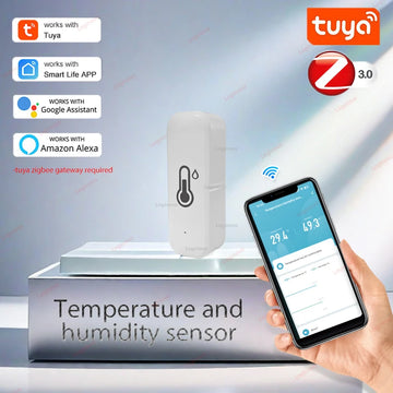 Tuya Zigbee 3.0 Temperature And Humidity Sensor Meter Smart Life APP Home Automation Battery Powered Hygrometer For Alexa Google