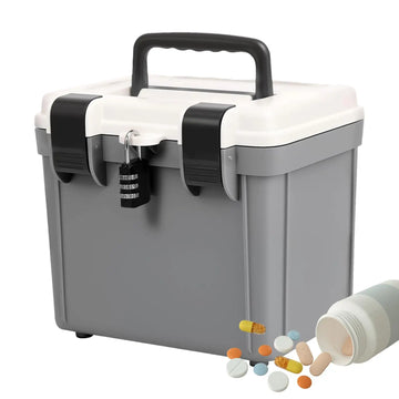 Lockable Medicine Storage Box Combination Safe Box Organizer Portable Password Locking Large Capacity Tool For Document File