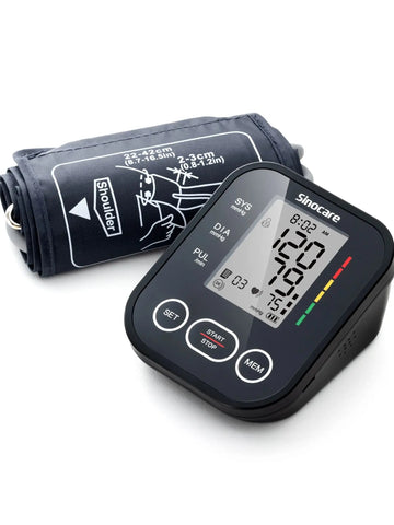 Sinocare Automatic Sphygmomanometer Digital Blood Pressure Monitor Upper Arm Tensiometer, Hypertension&Pulse Monitor Large Cuff
