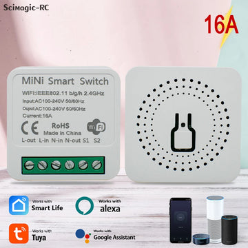 Tuya 16A MINI Wifi Switch DIY 1-way Remote Control Timer Relay Automation For Smart Life Work With Alexa Google Home