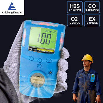 Portable Gas Detector Meter Gas Analyzer For H2S,CO,LEL,O2,Gas Monitor Combustible Gas Detector Rechargeable LCD Display,GC210