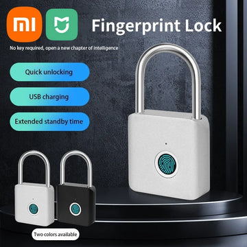 Xiaomi Smart Fingerprint Padlock IP54 Waterproof and Rust-proof Padlock Smart Electronic Anti-theft Password Lock Cabinet Drawer