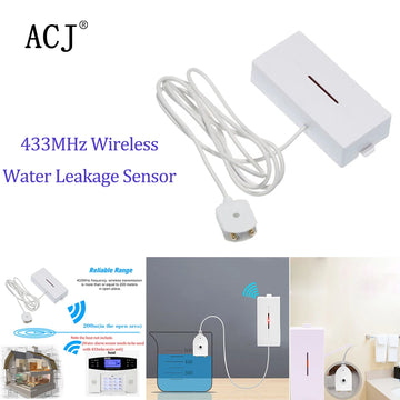 New 433MHz Water Leak Sensor Alarm WiFi Remote Control Wireless Smart Water Detector Monitor Work with 433MHz Host