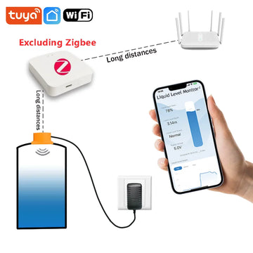 ME201WZ Mobile Tuya App WiFi APP Tank level Monitor Contactless Oil Water Sensor Real Time Alarm Indicator