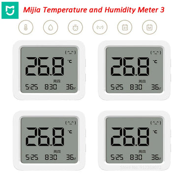 Mijia Smart Bluetooth Thermometer 3 Big LCD Wireless Electric Digital Hygrometer Temperature and Humidity 3 for Mi Home APP
