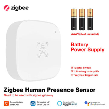 tuya ZigBee Human Presence Sensor Smart Human Body PIR Sensor Radar Motion Detector Supports Alexa Google Assistant Smart Home