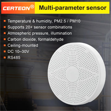 3/5/8 in 1 Multi Gas Detector RS485 Air Quality Sensor CO2 PM2.5 PM10 TVOC HCHO Temp Humidity Modbus DC10-30V
