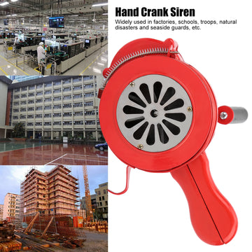 120DB Manual Metal Alarm Hand Crank Siren Horn Air Raid Emergency Safety Warning Siren For Fire Flood Prevention Disaster