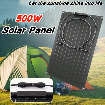 500W solar panel, flexible solar panel, with 100A controller, waterproof monocrystalline solar cell charger, portable charger