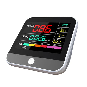 8-In-1 Indoor Air Quality Monitor Dust Detector Air Quality Tester PM2.5/PM1 /PM10 Monitor Temperature Formaldehyde TVOC