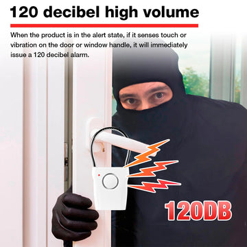 120dB Door Handle Alarm with Adjustable Settings Door Security Alarm Equipment for Door Window for Travel Hotel Self Protection
