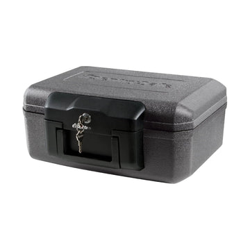 1200 Fire-Resistant Box Safe with Key Lock 0.18 Cu. ft., Black