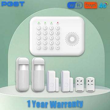 PGST 4G WiFi Security Protection Alexa Tuya Smart Life Home Automation Motion Door Magnetic Sensor Alarm Security System Kit