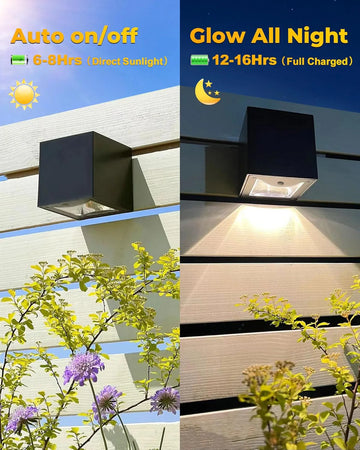 1~2 Pcs LED Solar Light Outdoor Garden Square Wall Lamp Sensor IP65 Waterproof Courtyard Yard Balcony Fence Decor Lighting