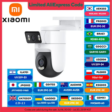 Xiaomi CW500 Outdoor Camera Dual 4MP 2.5K HD,AI Detection,Audible/Visual Alarm,WiFi6,IP66,2-Way Audio,Full-Color Night Vision