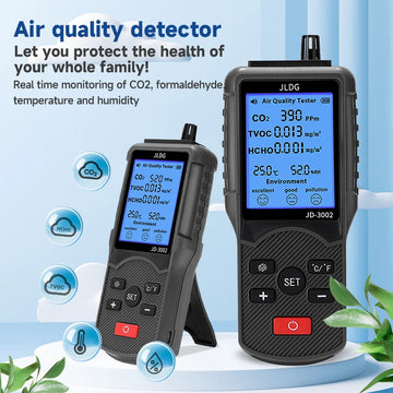 JLDG JD-3002 Portable Air Quality tester TVOC HCHO CO2 Meter Gas Detector 5 in 1 monitor indoor