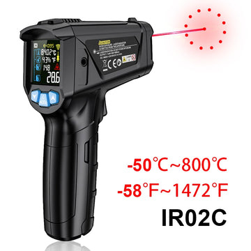 Digital Infrared Thermometer Kitchen High Temperature Meter Gun Double Laser Pyrometer IR02 Heat Meter Outdoor Food Thermometers