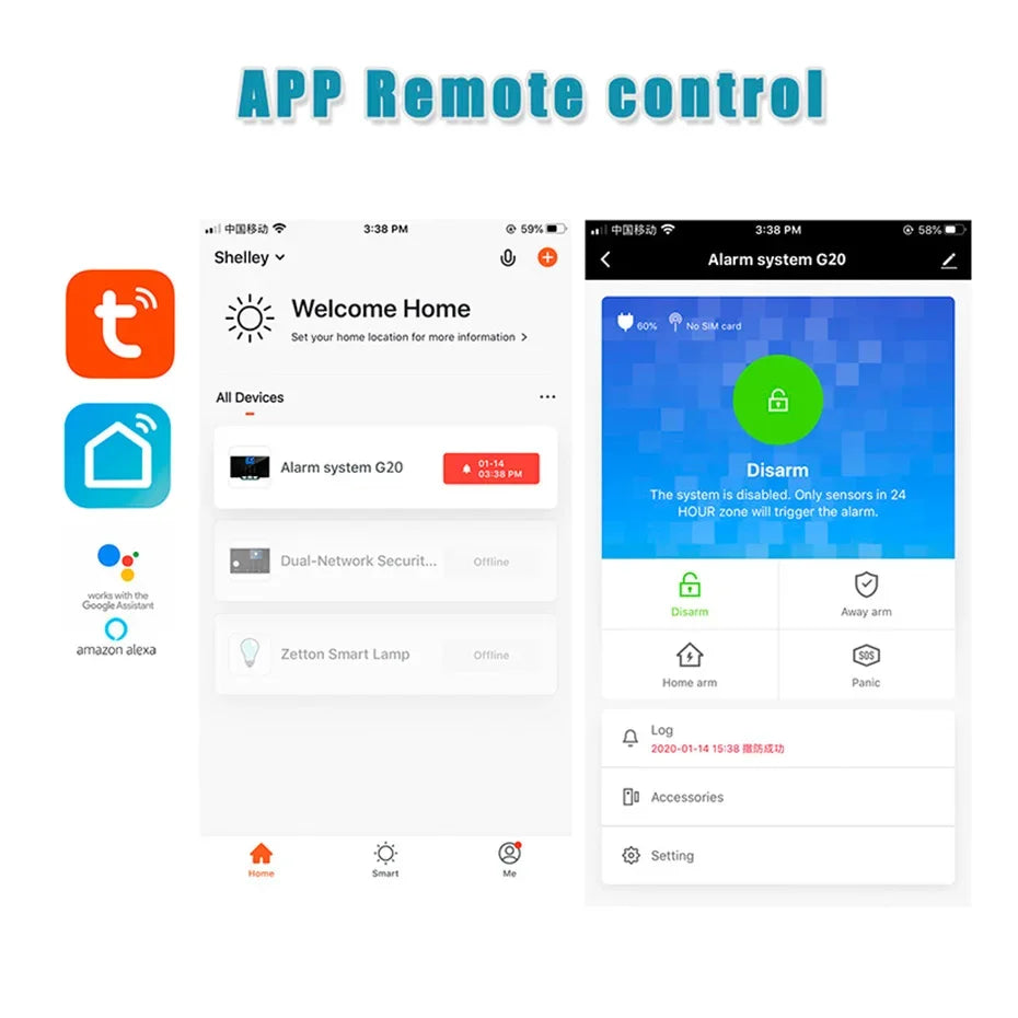 KERUI G20 Tuya Wifi GSM Alarm System KIt with Motion Detector Door Sensor IP Camera Wireless Smart Home Security for House