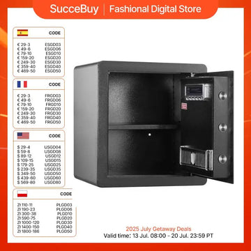 SucceBuy Safe 1.8/2.2 Cubic Feet Steel Security Safe w/ Digital Keypad and 2 Keys Cash Gold Jewelry Document for Home Hotel