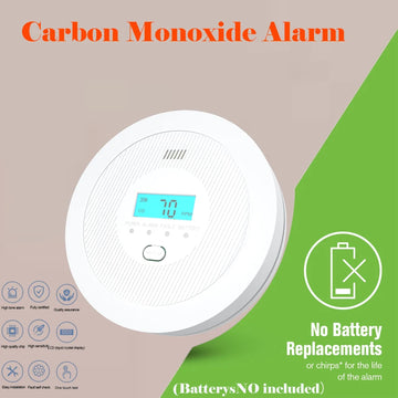 1pack Carbon Monoxide Detector Alarm, CO Detector with Digital LCD Display, Replaceable Battery Carbon Monoxide Detectors for Ho