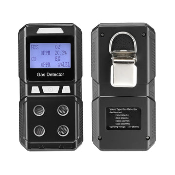 Rechargeable Portable 4 Gas Detector Multi Gas Monitor Air Quality Tester Analyzer High Precision EX O2 H2S CO 4 in 1 Gas Meter