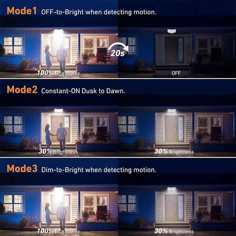 1-2Pcs Solar Light Outdoor Super Bright Motion Sensor Solar Strong Power 234LED Garden Wall Lamp IP65 Waterproof 3 Working Mode