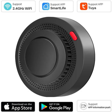 WiFi Fire Protection Smoke Sensor Alarm Detector Smart Life app and Tuya Smart app Control work with Alexa and Google assistant