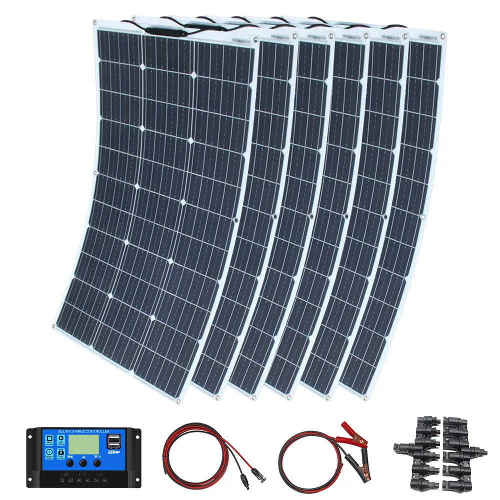 solar panel kit 100w 200w 300w 400w 500w 600w 12v solar battery charger outdoor portable flexible solar panels for home/RV/boat