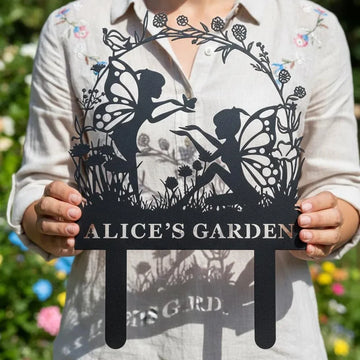 Personalized Metal Garden Name Stake, Custom Floral Garden Sign,Outdoor Garden Name Stake,Garden Gift Metal Stake