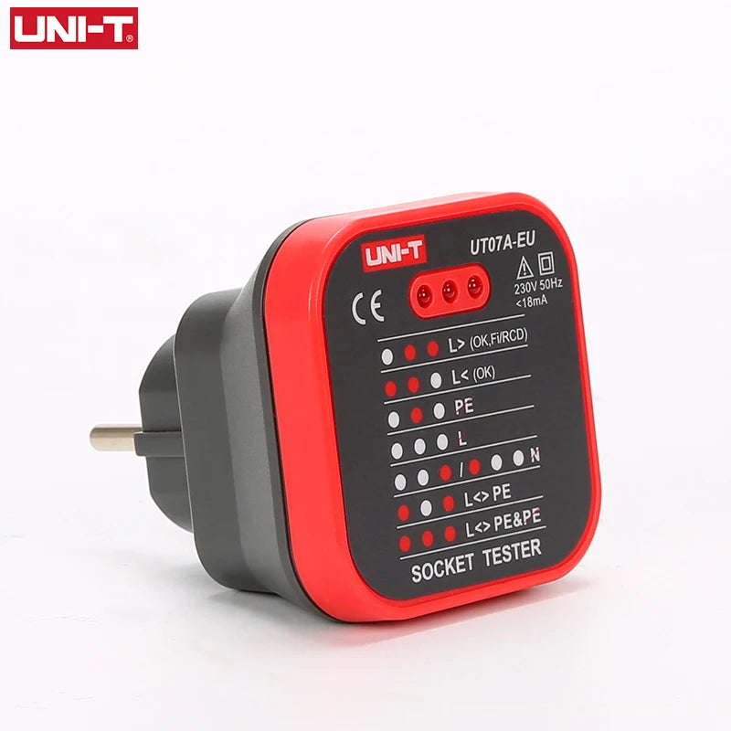 UNI-T UT07 Outlet Socket Testers Pro Detector EU UK Plug RCD Neutral Earth Wire Circuit Plug Polarity Phase Check
