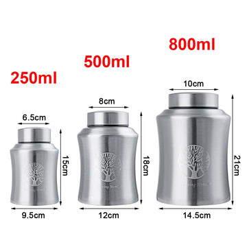 250/500/800ml Pet Memorial Urn Cremation Mini Urns for Pet/ Human Ashes Casket Funeral Stainless Steel Cremation Storage Jar